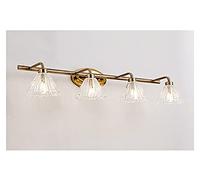 IONAZQTWW Applique murale LED bronze transparent lampe de salle de bain 2 têtes 4 têtes compatible avec miroir en verre Wandlamp intérieur luminaire