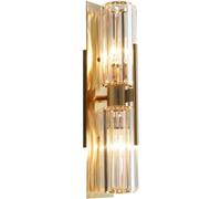 IONAZQTWW Applique murale longue en cristal doré pour intérieur, éclairage haut et bas, lustre LED