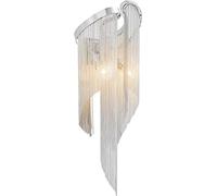 IONAZQTWW Applique murale moderne et lumineuse - Lampe de chevet LED - Villa - Éclairage d'hôtel - Chaîne créative à pompons - Lampes murales industrielles - Lampe de chevet (couleur : argent)
