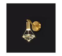 IONAZQTWW Applique murale pour chambre à coucher, lampe murale de chevet, salon, couloir, plein cuivre, cristal, fond diamant, appliques murales, luminaire