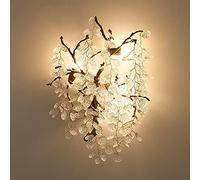 IONAZQTWW Lampe murale moderne en cristal pour chambre à coucher, lampe de chevet américaine en cuivre pour salon, applique murale, luminaire