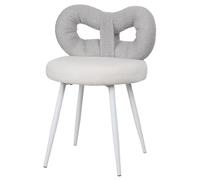 iondelce Chaise Coiffeuse Moderne, Chaise Velours avec Dossier et Pieds en Métal Doré, Fauteuil Coquillage, Fauteuil Coiffeuse pour Salon, Chambre à Coucher, Bureau (Gris et Blanc)