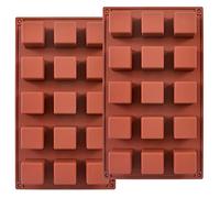ionEgg 15 cavités 1,4 pouce carré en silicone moule, cube moule pour faire des bonbons au chocolat, gâteau, bac à glaçons, truffes pralinés, lot de 2