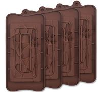 ionEgg Break Apart Moules à chocolat en silicone, Moules à barres de chocolat Fragments, Moules à barres protéinées et énergétiques faits maison, 4 paquets