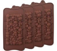 ionEgg Bubbles Break Apart Moules à barres de chocolat en silicone, Moules à barres protéinées et énergétiques faits maison, 4 paquets