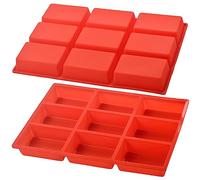 ionEgg Lot de 2 mini moules à pain en silicone antiadhésifs 9 cavités pour mini gâteaux, pain, pain