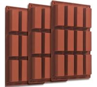 ionEgg Lot de 3 moules rectangulaires en silicone pour barre granola à 12 cavités