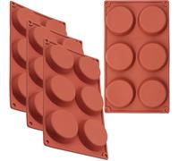 ionEgg Lot de 4 moules à disques en silicone avec côté effilé, 7,9 cm, antiadhésif et à libération rapide, moule à gâteau mousse pour dessert français, tarte, bonbons et savon