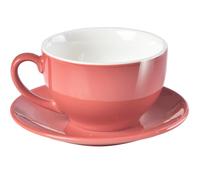 ionEgg Tasse à café en porcelaine avec soucoupe pour cappuccino, latte et thé Rose 220 ml