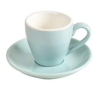 ionEgg Tasse à expresso en porcelaine avec soucoupe, 80 ml, bleu