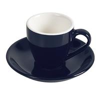 ionEgg Tasse à expresso en porcelaine avec soucoupe - 80 ml - Bleu marine