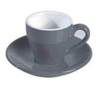 ionEgg Tasse à expresso en porcelaine avec soucoupe, 80 ml, gris