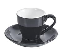 ionEgg Tasse à expresso en porcelaine avec soucoupe, 80 ml, noir