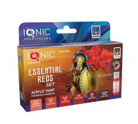 Ionic Ensemble essentiel de rouges, le set Ionic comprend 6 couleurs acryliques, spécialement conçues pour offrir les nuances rouges essentielles pour peindre des miniatures