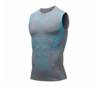 Ionic Shaping Vest,Powershape Vest,Power Shape Vest,débardeur De Compression Homme,Debardeur Homme,Gilet Modelant Ionique Nouvelle Édition,Men Body Shaper Slimming Vest Breathable Ice-Silk 1PC