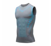 Ionic Shaping Vest,Powershape Vest,Power Shape Vest,débardeur De Compression Homme,Debardeur Homme,Gilet Modelant Ionique Nouvelle Édition,Men Body Shaper Slimming Vest Breathable Ice-Silk 1PC