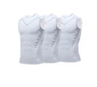 Ionic Shaping Vest,Powershape Vest,Power Shape Vests,débardeur De Compression Homme,Debardeur Homme,Gilet Modelant Ionique Nouvelle Édition,Men Body Shaper Slimming Vests Breathable Ice-Silk 3PC