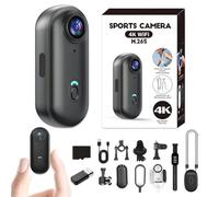 IonicSwift Caméra Pov mains libres pour équestres, caméra d'action I3 4K avec clip, coque épaisse anti-chute, montage n'importe où, caméra de casque ultra large à 170° pour cyclisme et vlogging (noir