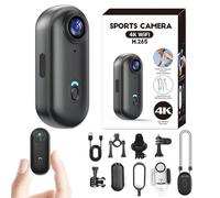 IonicSwift Caméra Pov mains libres pour équestres, caméra d'action I3 4K avec clip, coque épaisse anti-chute, montage n'importe où, caméra de casque ultra large à 170° pour cyclisme et vlogging (noir
