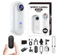 IonicSwift Caméra Pov mains libres pour équestres, caméra d'action I3 4K avec clip, coque épaisse anti-chute, montage n'importe où, caméra de casque ultra large à 170° pour cyclisme et vlogging (blanc