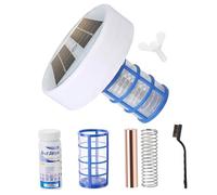 Ioniseur de piscine pratique Purificateur d'eau Ioniseur de piscine solaire extérieur avec lumière, brosse et papier test Réduit le chlore jusqu'à 35 000 gallons Prévient l'eau trouble Purific
