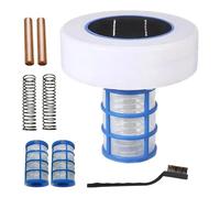 Ioniseur De Piscine Solaire Flotteur De Chlore De Grande Capacité pour Piscine avec 2 Ensembles D’Accessoires Kit D’Entretien De Piscine Purificateur D’Eau sans Chlore pour Accessoires De Piscine