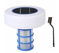 Ioniseur solaire de piscine - Ioniseur en cuivre de grande capacité avec brosse, réduit les niveaux de chlore dans les piscines, comprend un nettoyant pour panneaux solaires