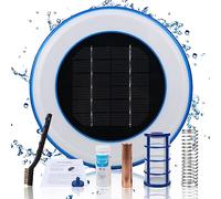 Ioniseur Solaire De Piscine, Purificateur D'étang À Énergie Solaire, 85% De Chlore en Moins, Maintient La Piscine Propre, Anode en Cuivre Durable, Équipement De Nettoyage De Fontaine De Spa