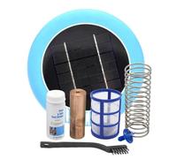 Ioniseur Solaire Piscine, Nettoyeur et purificateur d'eau Flottant, ionisation en cuivre pour Tuer Les algues, 85% Moins de Cl, Convient aux piscines/spas d'eau Douce/salée (jusqu'à 35 000 Gall Blue