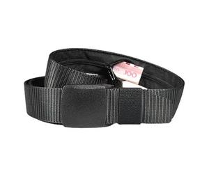 IONOMAT Ceinture Sécurisée avec Poche Secrète, 120 cm, Noire, Réglable et Sécable, Ceinture Anti-vol avec Compartiment Caché pour Voyage