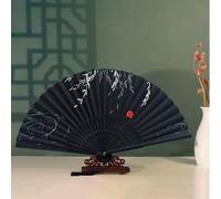 IONOMAT Éventails Pliants, 21 cm, Design Japonais et Noir Élégant - Objet de mode - Excellente finition, durable et pratique - Eventail - Evantail (Noir et Blanc)