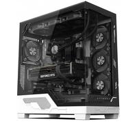 IONZ Boîtier PC - ATX, 7 ventilateurs pré-installés, tour moyenne - Full View double chambre verre trempé, noir - KZ12 V3 Ultra