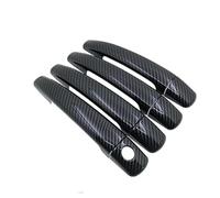 IONZS Auto Extérieure Poignée Porte pour Peugeot 208 2012-2019,Latérale Poignée de Porte Extérieure Voiture Accessoires, A/carbon fiber pattern- 4-door version single hole