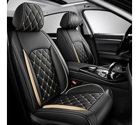 IONZS Ensemble de Housses de Siège Voiture pour Renault Modus Modus Grand Rapid Safrane,Luxe Cuir Coussins Protecteur Avant et Arrière Surround Complet,A/Front Seats-A/Black Gold