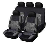 IONZS Housse Siege Avant Et Arrière Voiture pour Volkswagen VW Polo VI (AW) 2019 2020 2021,Housses de Siège et d'Appuie-Tête,Ensemble Auto Couvre Sieges,A/Gray