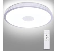 IOOECKGB Plafonnier moderne intelligent Bluetooth avec musique, lampe de plafond LED étanche IP65 18W pour douche, lampes de plafond pour cuisine, chambre, salle de bain et chambre de bébé.