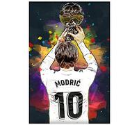 Iooie Art Peinture Impression sur Toile Football Joueur de Football Luka Modric Couleur pour la décoration de la Salle à Manger Affiches et Photos 15.7"x23.6"(40x60cm) sans Cadre