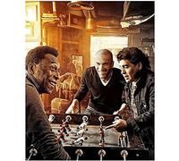 Iooie Art Peinture Impression sur Toile Football King Hand of God Pelé Zidane Ronaldo pour Family Decor Affiches et Photos 11.8"x19.7"(30x50cm) sans Cadre