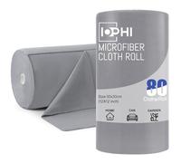 iophi Chiffon Microfibre Voiture, Lot de 80 Lavette Microfibre pour Vitre, Torchon Microfibre 30x30cm, non Pelucheux et Réutilisables, Gris