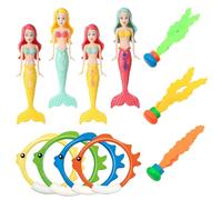 IOPJLK 11 pièces ensemble de jouets sous-marins, anneaux de poissons sous-marins pour les enfants âgés de 4 à 12 ans, ensemble de jouets d'algues, cadeau de fête de piscine d'été pour les garçons et l