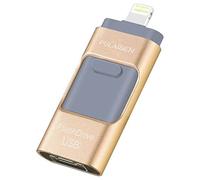 iOS les lecteurs Flash USB pour iPhone 32 Go [3 en 1] Lightning OTG Jump Drive, Pulaisen externe micro USB Mémoire de stockage Pen Drive, chiffré Flash Memory Stick pour iPhone, iPad, iPod, Mac, Android et PC 32 Go doré