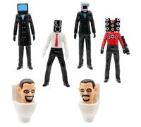 IOSCDH Ornements Cameraman, 6pcs Ski-Bidi Toi-Let Figurine Ornements De Bureau Miniatures pour Articles De Fête d'anniversaire Décorations De Gâteaux pour Les Fans De Jeu Children's Birthday Gift A