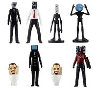 IOSCDH Ornements Cameraman, 8pcs Ski-Bidi Toi-Let Figurine Ornements De Bureau Miniatures pour Articles De Fête d'anniversaire Décorations De Gâteaux pour Les Fans De Jeu Children's Birthday Gift B
