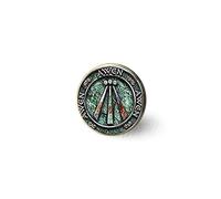 IoSix Broche en métal argenté, amulette de protection contre les druides, bijoux viking, art celtique, symbole Awen, Tardis, cadeau de fête de mariage geek, garçons d'honneur, Métal