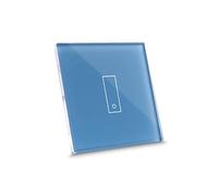 iotty E1 PLUS, Interrupteur connecté pour lumières et portails, compatible Google/Alexa/Siri/IFTTT, applis IOS/Android, plaque tactile, verre rétroéclairée, capteurs de température/luminosité, bleu