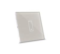 iotty E1 PLUS, Interrupteur connecté pour lumières et portails, compatible Google/Alexa/Siri/IFTTT, applis IOS/Android, plaque tactile, verre rétroéclairée, capteurs de température/luminosité, beige