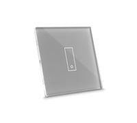 iotty E1 PLUS, Interrupteur connecté pour lumières et portails, compatible Google/Alexa/Siri/IFTTT, applis IOS/Android, plaque tactile, verre rétroéclairée, capteurs de température/luminosité, gris