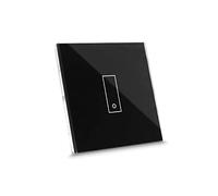 iotty E1 PLUS, Interrupteur connecté pour lumières et portails, compatible Google/Alexa/Siri/IFTTT, applis IOS/Android, plaque tactile, verre rétroéclairée, capteurs de température/luminosité, noir