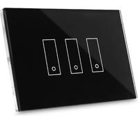 iotty i3 PLUS WiFi Smart Glass Black Interrupteur tactile rétroéclairé avec capteurs