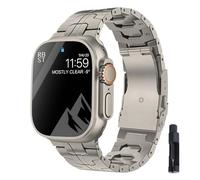 IOTUP Bracelet en titane pour Apple Watch Band Ultra 49 mm 45 mm 41 mm 38 mm 42 mm 44 mm Bracelet en métal Correas Series 8 7 6 SE 5 4 3 Bracelet Bracelets de montre(Titanium with Tool,42/44/45/49mm)